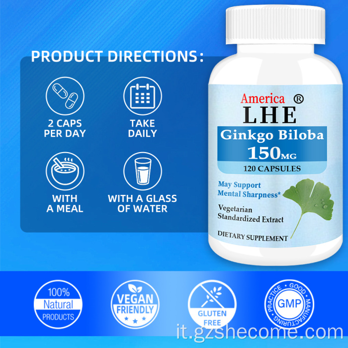 Le capsule di Ginkgo Biloba di Shecome supportano la funzione cerebrale